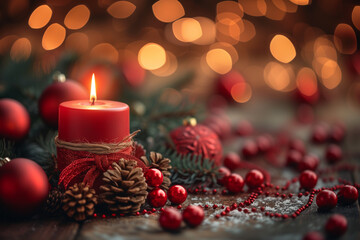 christmas decoration with candle