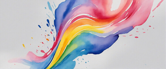 Vibrant Watercolor Rainbow Banner