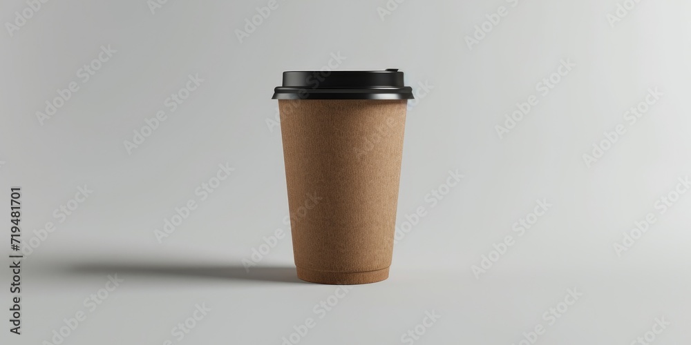 Poster a picture of a paper cup with a lid. can be used for various purposes