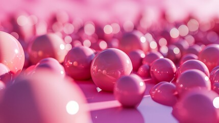Pink balls on pink background.