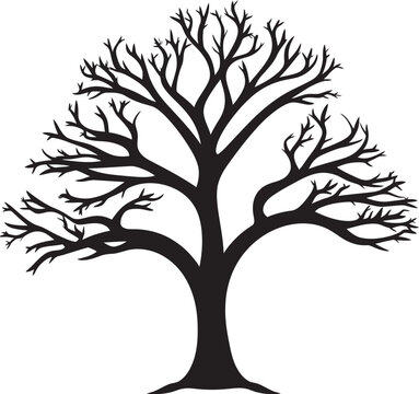 Moonlit Maple Striking Black Vector Art of Beautiful TreesSylvan Shadows Black Vector Illustration of Mystical Trees