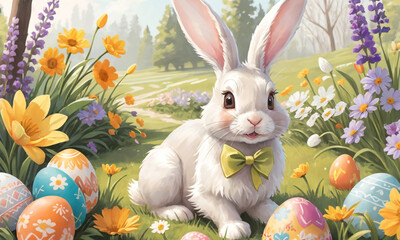 Celebrate the joy of Easter with our delightful illustrated greeting card!