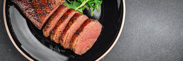 duck breast fried meat second course meat poultry tasty fresh healthy eating cooking appetizer meal...