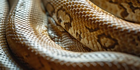Fototapeta premium Detailed close-up of the pattern and texture of a snake's skin. Perfect for nature and wildlife themes