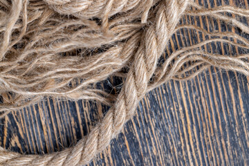 rough rope on a wooden table