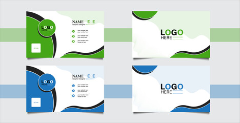 New Professional Modern Visiting Card Design Template With 2 Colors
