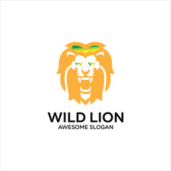 lion mascot illustration logo design