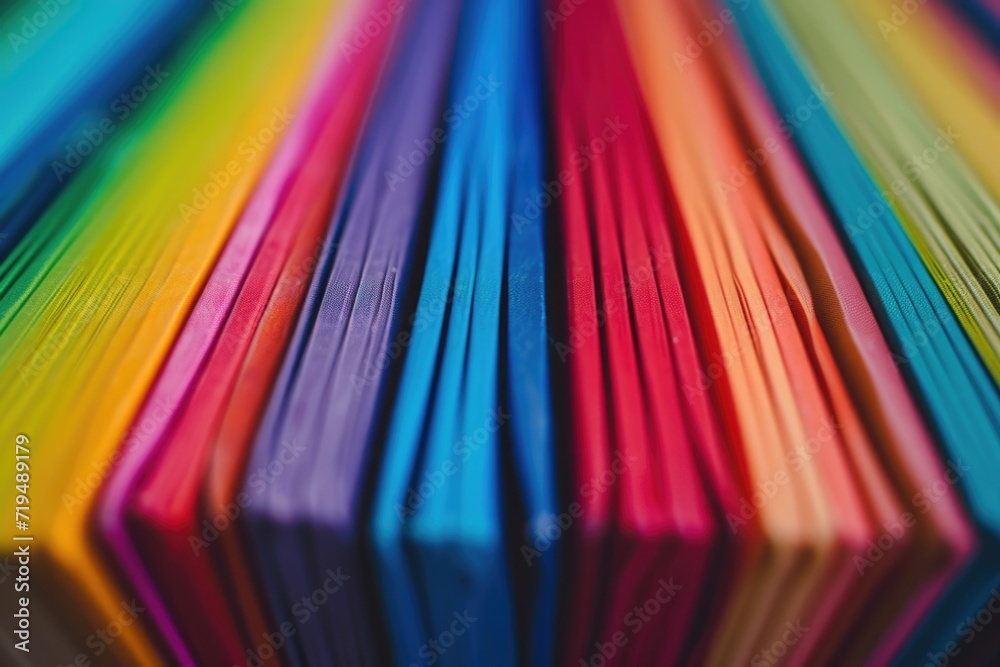 Poster A close-up view of a bunch of colorful papers. This versatile image can be used in various projects