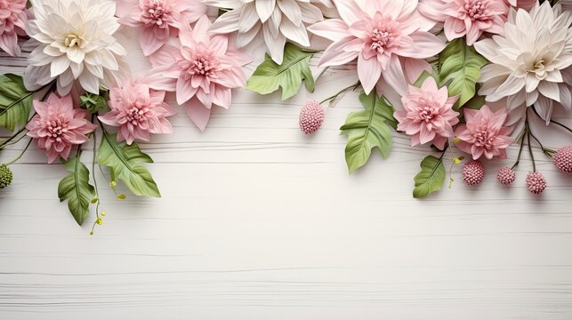 a beautifully crafted bouquet of flowers, strategically leaving ample copy space to serve as an inviting canvas for personalized greetings or well-wishes.