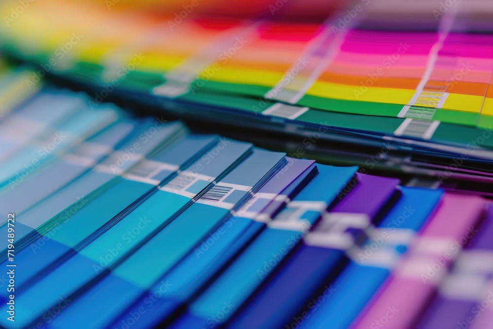 Poster A close-up view of a bunch of color samples. This versatile image can be used in various design projects