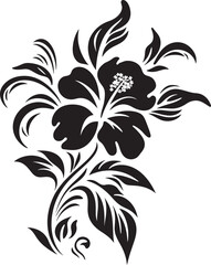 Midnight Fern Serenade Vectorized Tropical MagicSable Tropic Symphony Black Floral Vector Serenity