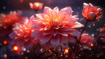 Colorful chrysanthemum crystal flower fantasy image Ai generated art - obrazy, fototapety, plakaty