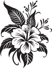 Eclipse Noir Symphony Black Floral Vector SerenityLuminous Orchid Oasis Vectorized Tropical Harmony