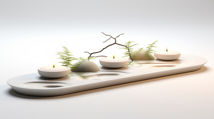 Obraz na płótnie Canvas Candle Zen Garden Harmony
