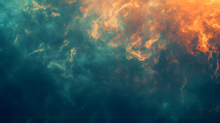 Fototapeta na wymiar Abstract Background of Orange and Green Smoke