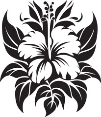 Midnight Frond Oasis Vectorized Floral HarmonySable Tropic Symphony Black Floral Vector Flora