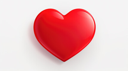 Red heart-shaped object placed on white surface. Suitable for various occasions and themes