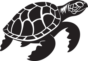 Artistic Symmetry Vector Turtle SilhouetteGraceful Precision Black Turtle Vector Art