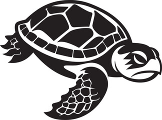 Elegant Intricacy Monochrome Turtle StyleVectorized Serenity Detailed Turtle Vector