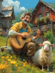 person with a guitar