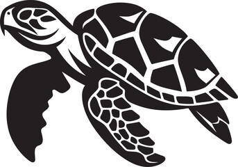 Gentle Sophistication Monochrome Turtle VectorRefined Simplicity Black Turtle Illustration