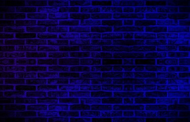 bright blue brick wall background for design.