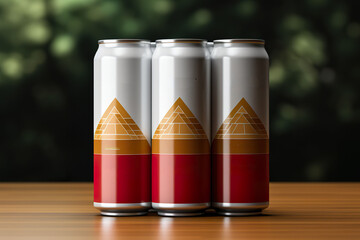 Can Mockup - Three Cans. Blank Label