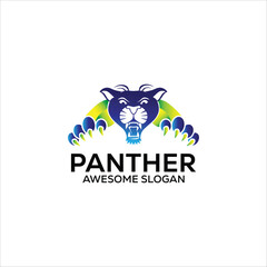  panther simple mascot Abstract logo design illustration  