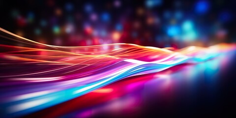 abstract futuristic background with gold PINK blue glowing neon moving high speed wave lines