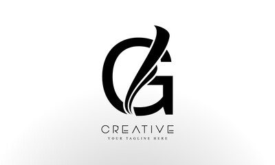 Letter G Logo Design Vector with Curved Swoosh Lines and Creative Look