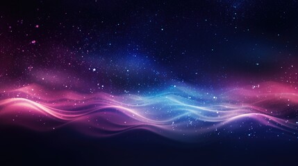 Fototapeta premium Abstract futuristic background with pink blue glowing neon moving high speed wave lines and bokeh lights. Data transfer concept.