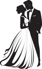 Elegant Devotion Wedding Vector MomentsWhispers of Affection Monochrome Vows