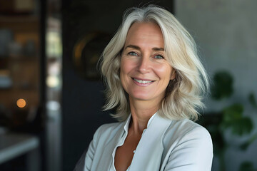 Mature businesswoman 55 years old in the office