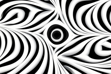 Intersecting scrolls creating a mesmerizing optical illusion, drawing the eye in various directions, isolated on white solid background