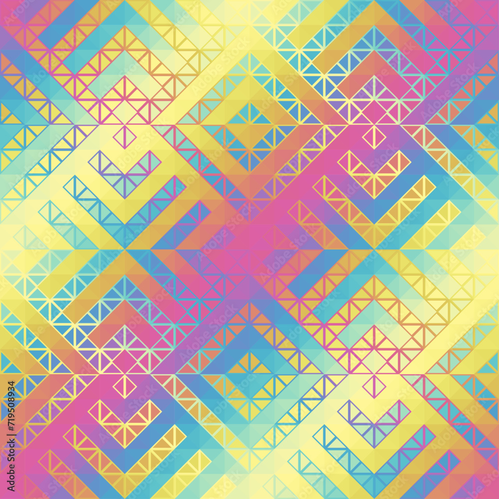 Aufkleber colorful aztec fabric, wallpaper and home decor. abstract seamless tileable pattern. triangles aztec