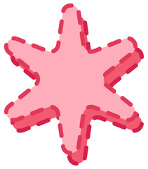 Star dashed line 3d. Vector illustration.	