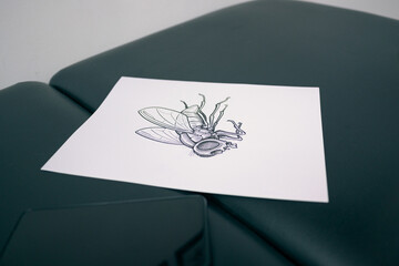 Detailed Drawing of a Fly on White Paper