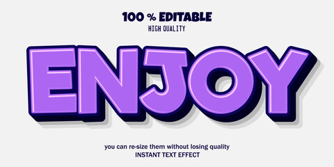 Fototapeta premium Free vector enjoy text effect