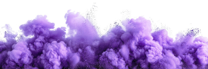 Purple explosion smoke isolated on transparent background. - obrazy, fototapety, plakaty