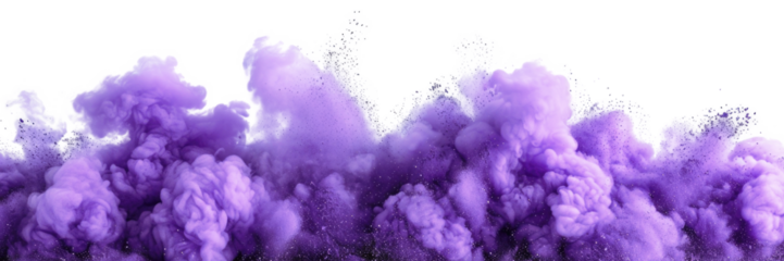 Purple explosion smoke isolated on transparent background.