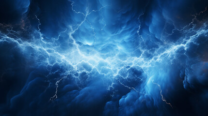 Blue thunder neon light vibe energy surge and smoke