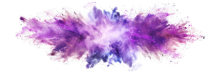 Purple explosion with galactic nebula colors isolated on transparent background