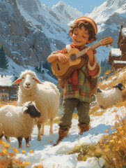 sheep in the mountains