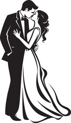 Elegant Devotion Wedding Couple VectorsSubtle Serenade Vector Illustration Set