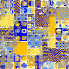 Vector pattern with imitation of grunge glitch texture. Seamless grunge background