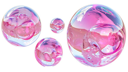Captivating image of group of pink bubbles floating on top of each other. Perfect for adding touch of whimsy and fun to any project