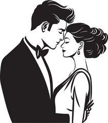 Elegant Affection Black Wedding MomentsGraphite Embrace Wedding Vector Duos