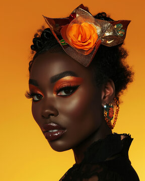 Sch&ouml;ne schwarze Frau in eleganter Kleidung