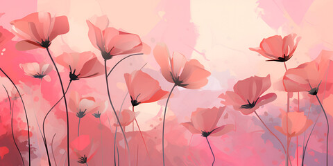 Pastel pink abstract floral background 