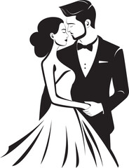 Inked Affection Vector Love ScenesElegant Serenade Black Wedding Moments